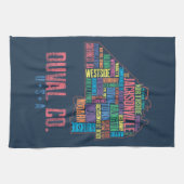 ジャクソンビルDuval County Florida USAの地図 キッチンタオル (横)