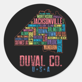ジャクソンビルDuval County Florida USAの地図 ラウンドシール