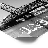 ジャクソンビルFlorida Bridgeモノクロ写真 ポスター (角)