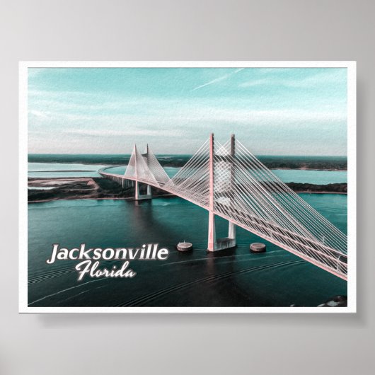 ジャクソンビルFLORIDA - DAMES POINT BRIDGE ポスター (正面)