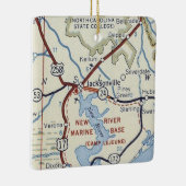 ジャクソンビルNCヴィンテージマップ セラミックオーナメント (右)