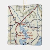 ジャクソンビルNCヴィンテージマップ セラミックオーナメント (左)