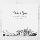 ジャクソンビ結婚ルのパーソナライズされたシャンパンラベル スパークリングワインラベル (シングルラベル)