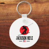 ジャクソンホールウサスキーリゾートロッキーマウンテンズアメリク キーホルダー (正面)
