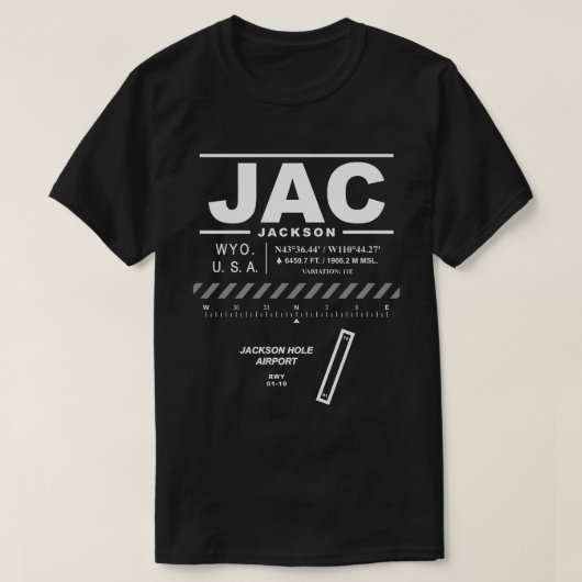 ジャクソンホールエアポートJAC Tシャツ (デザイン正面)