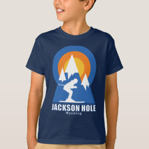 ジャクソンホールスキーサンセットレトロTシャツ Tシャツ