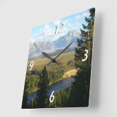ジャクソンホールマウンテンズアンドリバー スクエア壁時計 (傾斜)