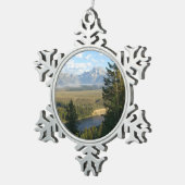 ジャクソンホールマウンテンズアンドリバー スノーフレークピューターオーナメント (右)