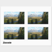 ジャクソンホールマウンテンズアンドリバー 長方形シール (シート)