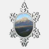 ジャクソンホールマウンテンズ（グランドテトンナショナルパーク） スノーフレークピューターオーナメント (右)