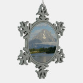 ジャクソンホールリバーアットグランドテトンナショナルパーク スノーフレークピューターオーナメント (左)