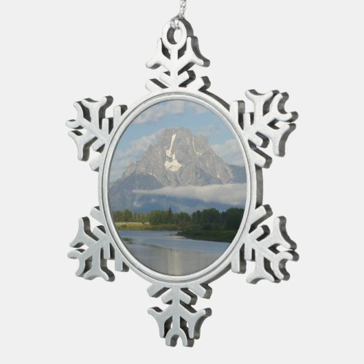 ジャクソンホールリバーアットグランドテトンナショナルパーク スノーフレークピューターオーナメント (右)