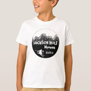 ジャクソンホールワイオミンオレンジスキーアートボーイズティー Tシャツ