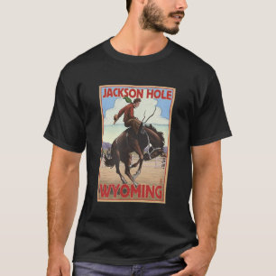 ジャクソンホールワイオミングヴィンテージロデオポスターティー Tシャツ