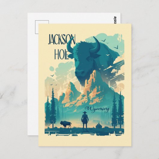 ジャクソンホールワイオミングヴィンテージ ポストカード (正面/裏面)