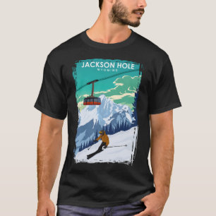 ジャクソンホールワイオミング旅行ポスター Tシャツ