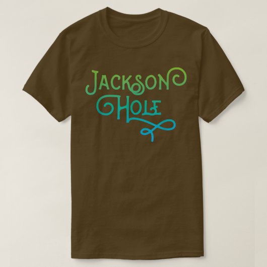ジャクソンホールワイオミンタイポグラフィデザイン Tシャツ (デザイン正面)