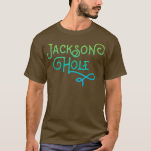 ジャクソンホールワイオミンタイポグラフィデザイン Tシャツ