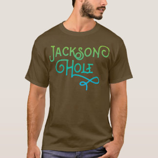 ジャクソンホールワイオミンタイポグラフィデザイン Tシャツ