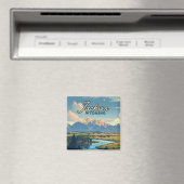 ジャクソンホールワイオミンランチテトンズマウンテンズレトロ マグネット (インサイチュ (食洗機))