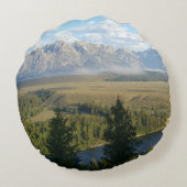 ジャクソンホール山脈と川 ラウンドクッション (裏面)
