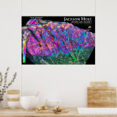 ジャクソンホール3dSkiMapsポスター ポスター (キッチン)