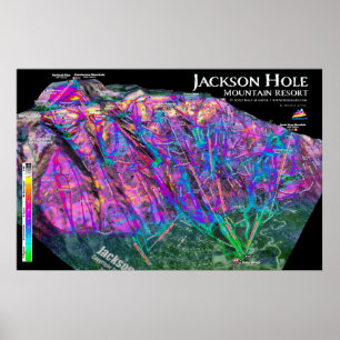 ジャクソンホール3dSkiMapsポスター ポスター