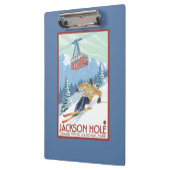 ジャクソンホール、ワイオミングのスキーヤーおよび市街電車 クリップボード (左)