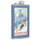 ジャクソンホール、ワイオミングのスキーヤーおよび市街電車 フラスク (右)