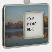 ジャクソンレイクダムリフレクションイングランドテトンパーク シルバープレートフレームオーナメント (右)