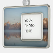 ジャクソンレイクダムリフレクションイングランドテトンパーク シルバープレートフレームオーナメント (左)