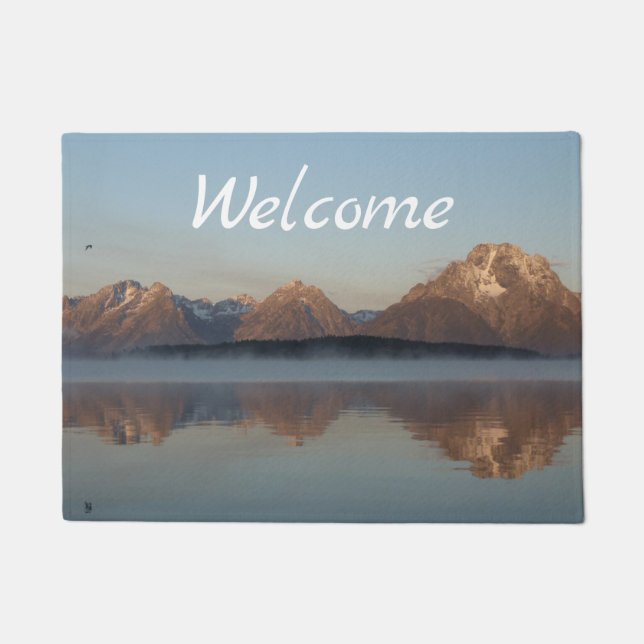 ジャクソンレイクダムリフレクションイングランドテトンパーク ドアマット (正面)
