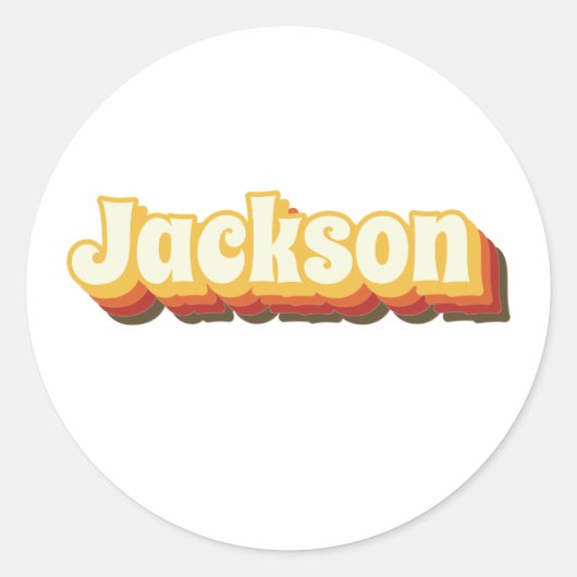 ジャクソンレトロヴィンテージ文字 ラウンドシール (正面)