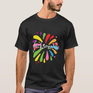 ジャクソンヴィル土産カラフルフェスティバルデザイン Tシャツ