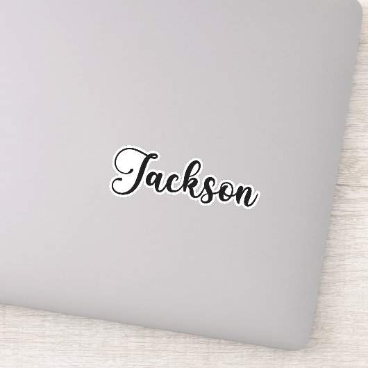 ジャクソン名 – 手書き書道 シール (詳細)