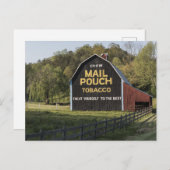 ジャクソン地方の納屋に郵便パウチタバコの看板 ポストカード (正面/裏面)