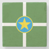 ジャクソン市国旗（ミシシッピ） ストーンコースター (正面)