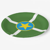 ジャクソン市国旗（ミシシッピ） ペーパープレート (アングル)