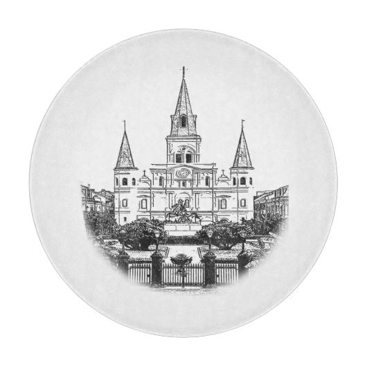 ジャクソン正方形のセントルイスのカテドラルニュー・オーリンズ カッティングボード (正面)