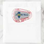 ジャクソン滝イリノイ登山カラビナー 長方形シール (バッグ)