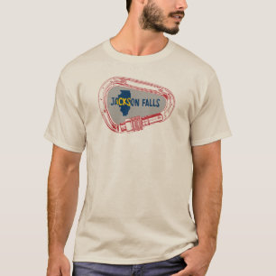 ジャクソン滝イリノイ登山カラビナー Tシャツ