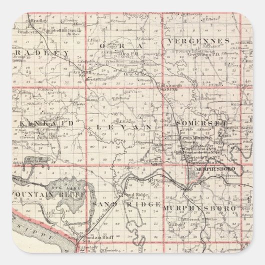 ジャクソン郡の地図グランドタワー スクエアシール (正面)