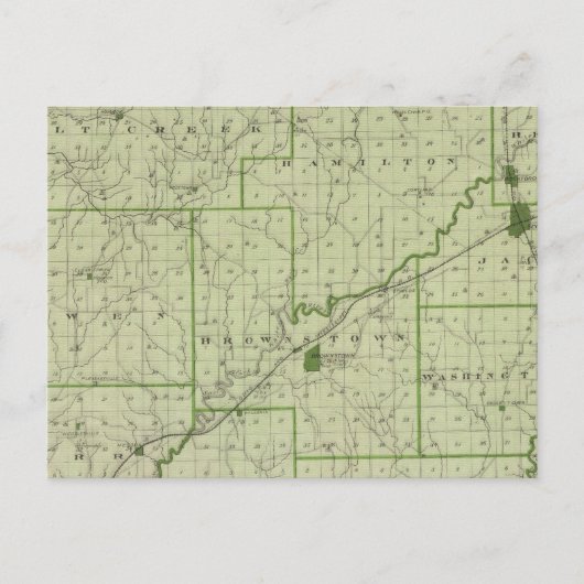 ジャクソン郡の地図 ポストカード (正面)