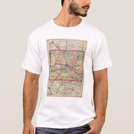 ジャクソン郡、ミシガン州の地図 Tシャツ (正面)