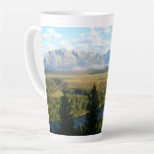 ジャクソン・ホール山脈と川 カフェラテマグ (左アングル)