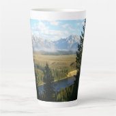 ジャクソン・ホール山脈と川 カフェラテマグ (正面)