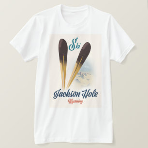 ジャクソン・ホール ワイオミング スキーポスター Tシャツ