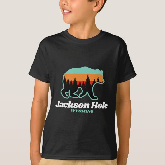 ジャクソン・ホール ワイオミング スキー スノーボード くま Tシャツ (正面)