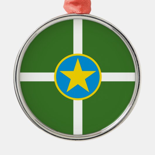 ジャクソン(ミシシッピ)セラミック装飾市旗 メタルオーナメント (正面)