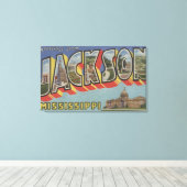 ジャクソン，ミシシッピ – 大きな文字のシーン キャンバスプリント (インサイチュ (ウッドフロア))